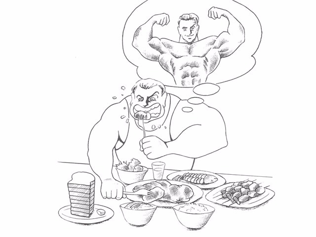 食べれば食べる程デカくなる、という話を聞きますが、食べ過ぎは、単に体脂肪を増やすという事でしかありません