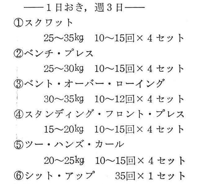 〈トレーニング・スケジュール〉