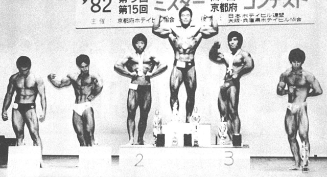 ミスター関西。左から6位・上岡、4位・森本、2位・東海林、優勝・松原、3位・米沢、5位・北川
