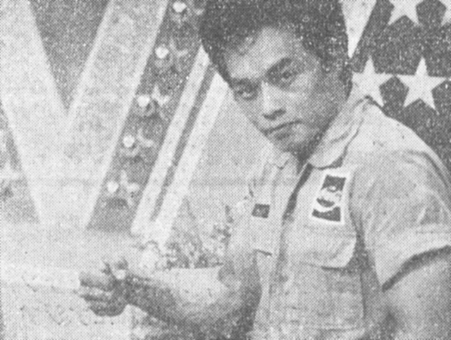 [35㎝の前腕を誇る田村啓明選手]
