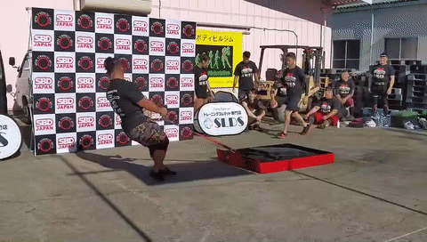 110㎏のスレッドに高密度ゴムマット二枚は相当に重い