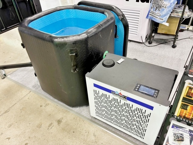 冷却機付きアイスバス。氷がなくても氷点下の水を確保できる